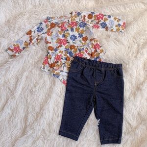 Carter’s Baby Girl Floral Ruffled Bodysuit Set